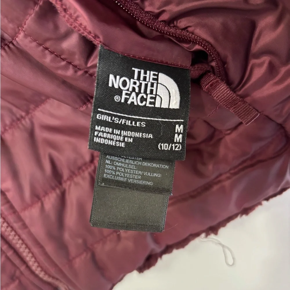 The North Face Girl’s Maroon Mossbud Swirl Insulated Reversible Jacket M 10/12 - Picture 2 of 16